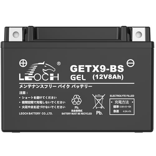 LEOCH �Q���^ GETX9-BS (YTX9-BS �݊�) �o�C�N�p�o�b�e���[ 12V ���^ �W�F���^�C�v �����e�i���X�t���[ ������ �����\�^ V�X�g���[��250�ANinja250 �Ȃ�