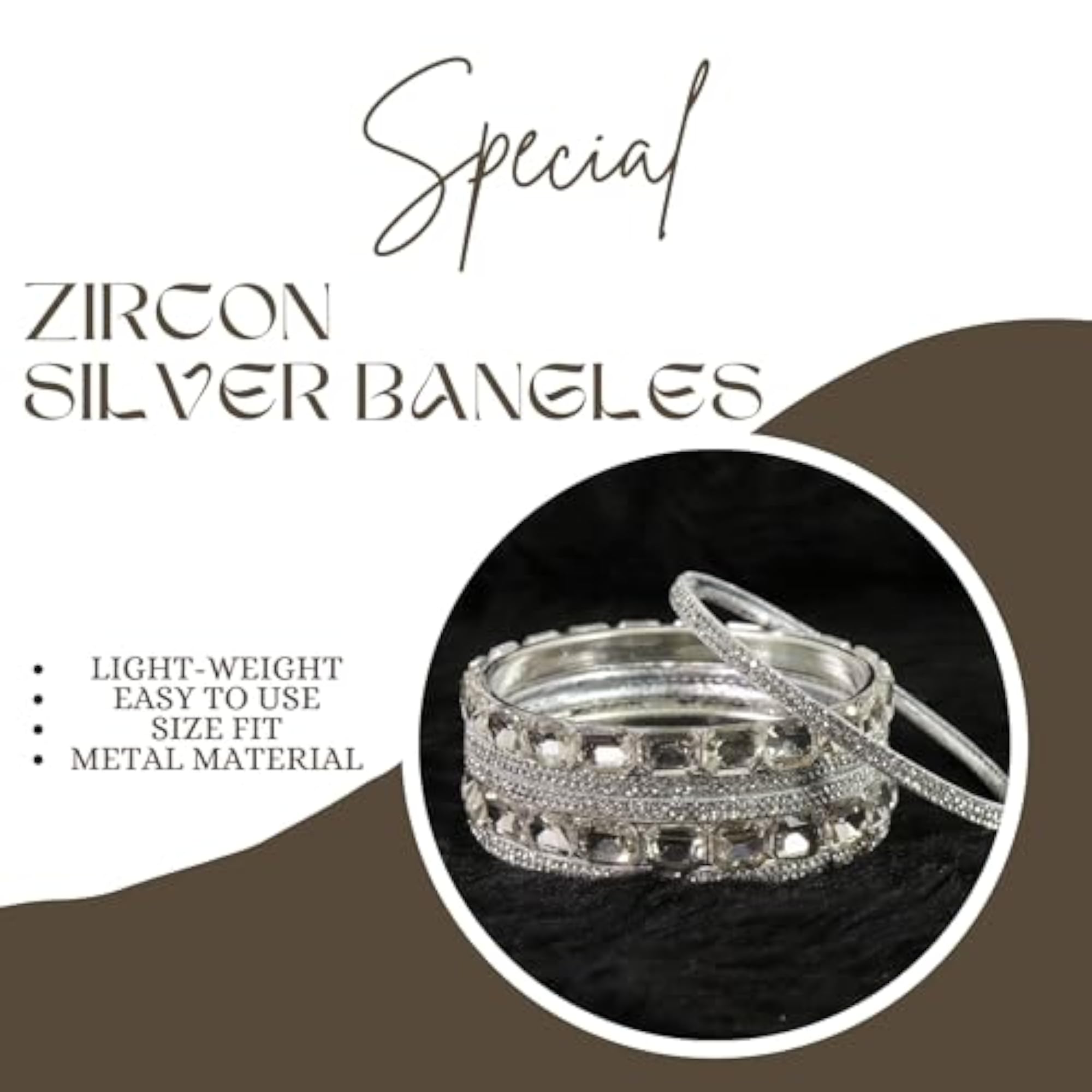 Metal with Diamond Bangles Kada Set For Bridal Chudi