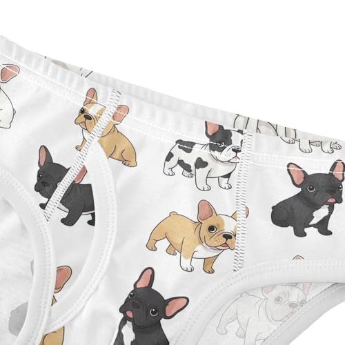 CHIFIGNO Briefs for Boys Cute Cartoon Dog White Cotton Boys' Underwear Breathable Soft Briefs Underwear4