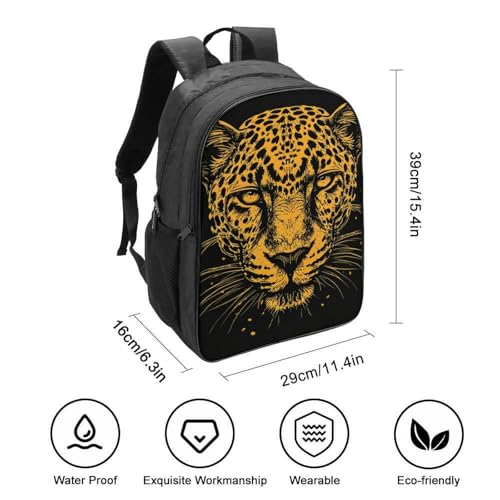 Mochila infantil impermeable con estampado de leopardo juvenil y gran capacidad 2