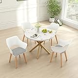 🌹4 sillas de comedor nórdicas acolchadas: Las sillas tienen un diseño ergonómico con reposabrazos, lo que garantiza comodidad incluso al sentarse durante largos periodos. El respaldo es hueco, transpirable y cómodo.