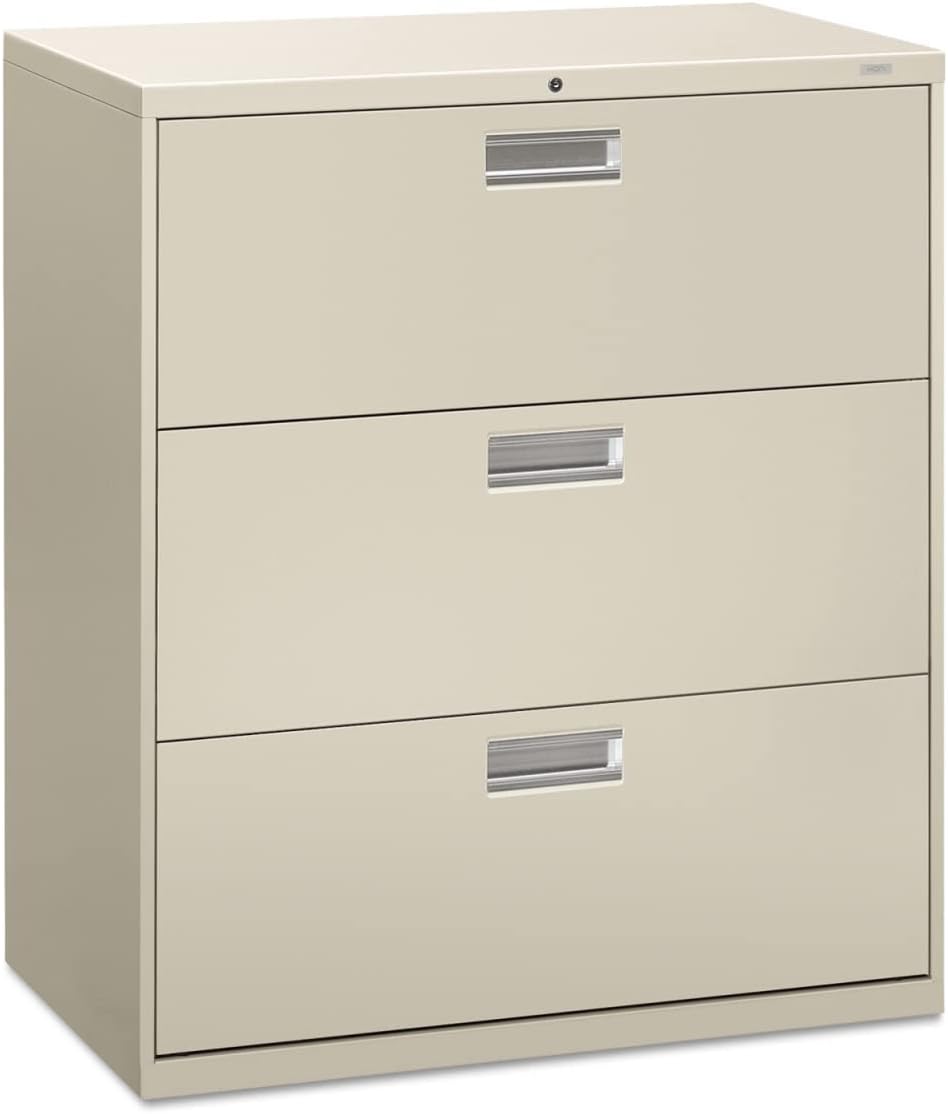 HON 683LQ 600 Series Three-Drawer Lateral File, 36w x 19-1/4d, Light Gray