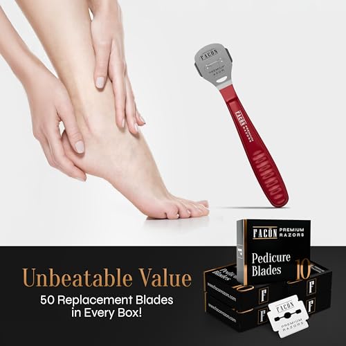image for FACON Facón Professional Callus Shaver Remover with 50 Blades, Pedicu
