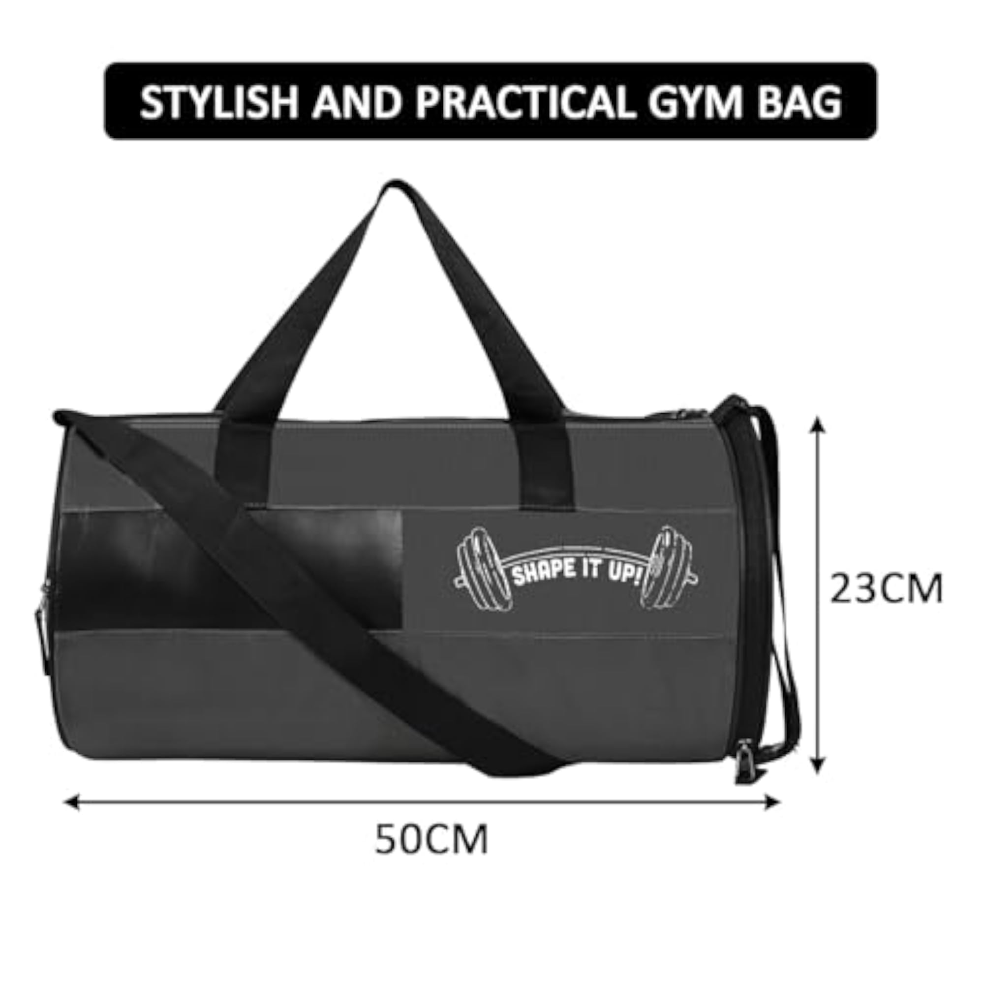 Water Resistant 3 Compartment Gym Bag for Men & Women