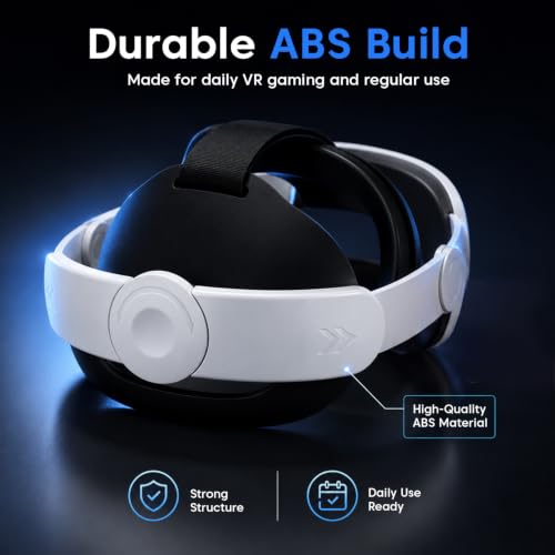 Image of Sounce Head Strap for Meta Quest 3 /3S - Adjustable Replacement VR Strap with Ergonomic Cushion, ABS Build, Lightweight Comfort Fit, No-Tool Install, VR Accessories (No VR Headset Included) | White