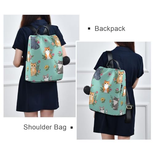 Bolsa de viaje con diseño de gatos y flores para paseos urbanos y escapadas 7