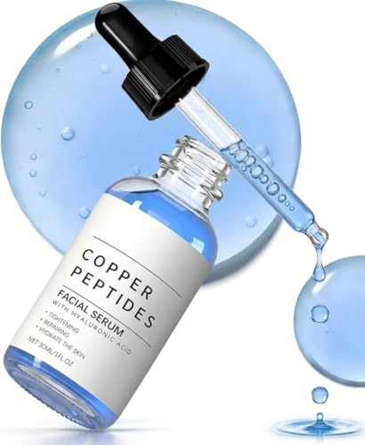 Copper Peptides Serum for Face GHK-Cu Peptide Face Lift Serum with Hyaluronic Acid Anti-Aging Facial Serum - Tightening Moisturizing Smoothing Skin Targets Fine Lines & Wrinkles Skincare 30ml