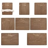 FINGERINSPIRE 7 Pcs Wooden Head Band Hair Bow Size Guide Measuring Boards 7 Size Camel Color Rectangle Headwraps Size Guide Measuring Templates Bow Tie Boards for Woman Hair Bows Gift Bows DIY