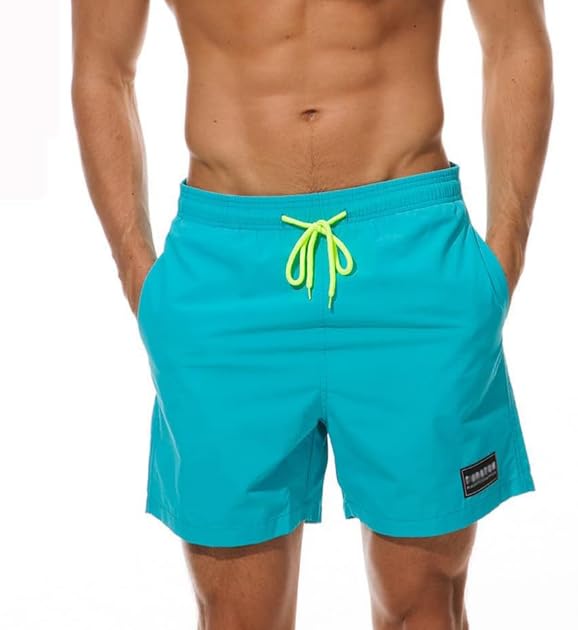 Men's Quick Dry Swimming Shorts, Beach Swim Trunks Blue