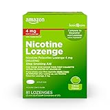 Amazon Basic Care Mini Nicotine Polacrilex Lozenge 4 mg, Citrus Flavor, Stop Smoking Aid, 81 Count