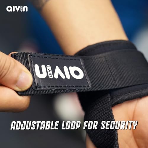 Image of Aivin Ergo Weight Lifting Bar Straps with Wrist Support Wraps, Gym Workout, Bodybuilding, Powerlifting, Strength Training for Men & Women