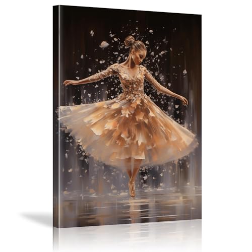 Toile danse de ballet fille 30x50 cm avec cadre tableau mural YAJNILUCK