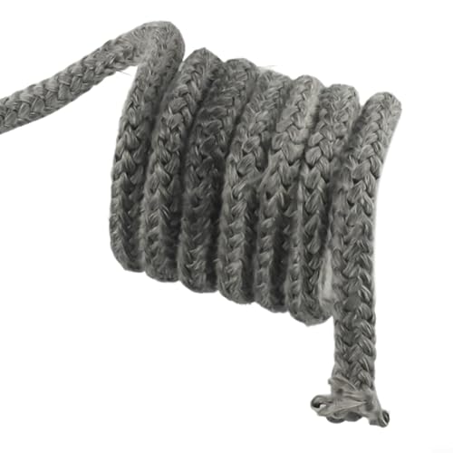 Honseadek Cuerda de sellado de puerta de fibra de vidrio negra para chimenea, diámetro de madera, pellet de 12 mm, 2 m de longitud, quemador elástico para estufa de leña, estufa resistente al calor (2