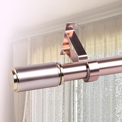 3.3ft Aluminum Curtain Rod - Wall-Mount Silent Single Track for Indoor/Outdoor Privacy, Multiple Colors (Rose) - Ideal for Open Rooms & Elegant Home Decor