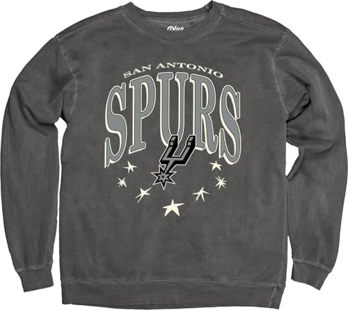 Blue 84 San Antonio Spurs NBA Officially Licensed Crewneck Sweatshirt Ringspun Black Stars, X-Large
