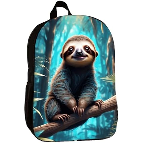 KishKesh Personalization Kids Backpacks Cute Baby Sloth Backpack for Preschool Elementary Kindergarten, Large Capacity 14 Inch Cover