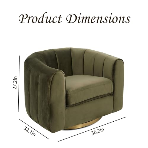 Image of Swivel Accent Chair, Velvet, Mid Century Modern, Luxury, for Living Room | 2026 New Luxury Velvet Swivel Accent Chair, Elegant Mid Century Modern Swivel Chair for Refined Living Rooms, Velvet