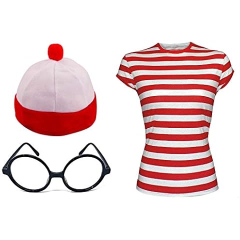 Mens Boys Red & White Kit Strips Fun Stag Do Fancy Dress UK Size S-XXL (XXL, Red & White) Cover