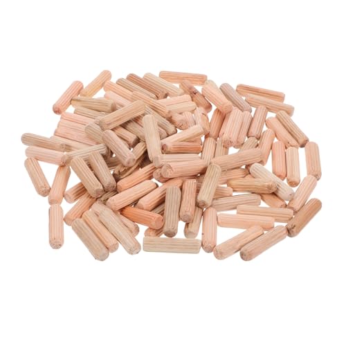 VILLFUL 100個木製ダボ ピン 無塗装 無垢材 ソリッドウッド ダボジョイント 家具用 接続部品 木工 プラグ 丸棒 未完成 木材加工