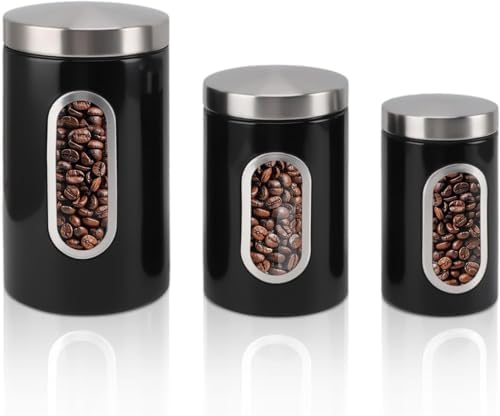Conjunto de 3 Recipientes para Café em Aço Inoxidável, 2950ml/166...