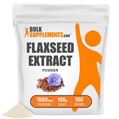 Bulksupplements.com Flaxseed Extract Powder - Vegan Omega 3 Supplement - Flax Seeds Extract - Ground Flaxseed Powder - Omega 3 Supplement - Flax Seed Supplement (100 Grams - 3.5 Oz) #TOP22