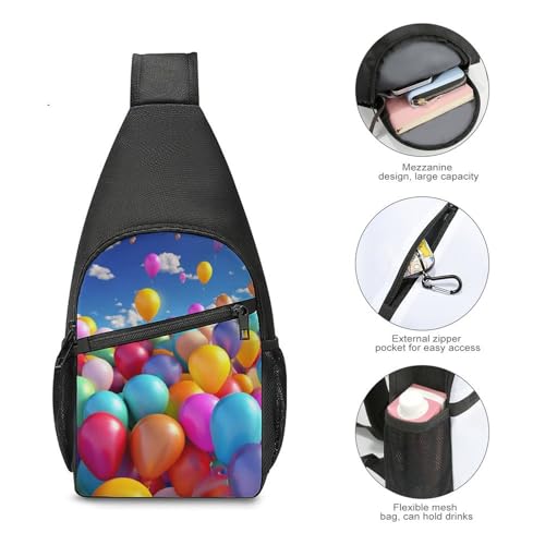 Mochila bandolera Colorful Balloons para deporte y senderismo miniatura 5