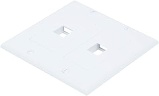 Monoprice 106829 2-Gang Wall Plate for Keystone 2 Hole, White