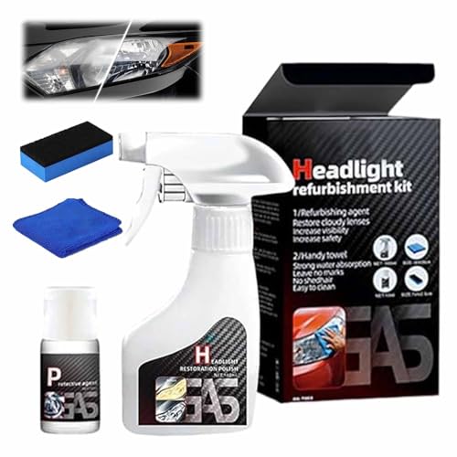 Automotive Headlamp Restoration Fluid Oxidized Kit, Headlight Refurbishment Kit, Professional & Multifunctional Car Headlight Polishing, Durable Headlight Repair Kit for All Vehicle Types
