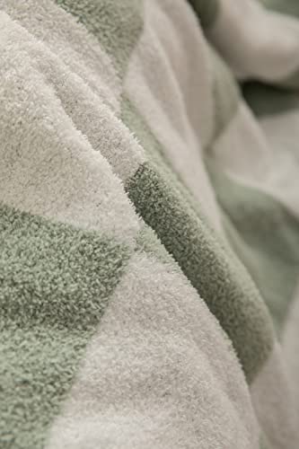 Ultra Soft Classic Checkerboard Chessboard Knitted Throw Blankets Lattice Fluffy Microfiber Lightweight Warm Cozy Bed Blankets Decor For Couch Sofa Bed (Sage Green, 51"X63") #TOP4