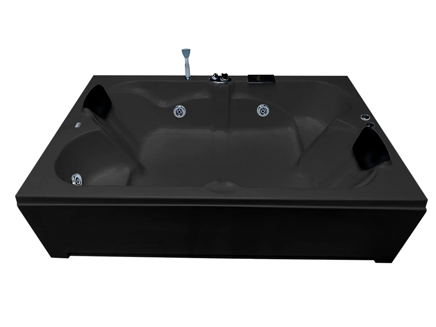 Amazon 6 Ft. Rectangular Acrylic Bathtub with Whirlpool Massage and Filler System - Black