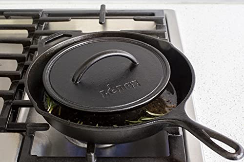 Lodge L8RFIP 8 Inch Seasoned Cast Iron Grill Press, Black