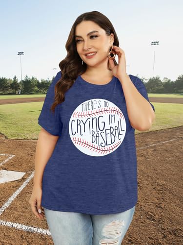 NANYUAYA Plus Size Baseball Shirts for Women Softball Mom Shirt Game Day Baseball Graphic Tee Baseball Short Sleeve Top4