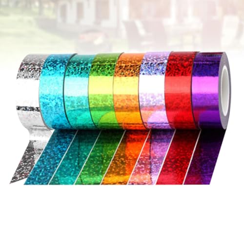 Cinta de tela decorativa efecto holográfico brillante en pack de 8 unidades 5
