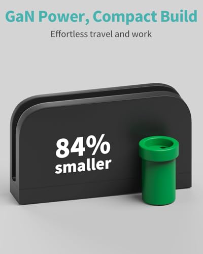 Image of POWKONG Switch 2 Charger Dock Portable Compatible with Nintendo Switch 2 /1 /OLED /Lite, 60W GaN Charging Dock&Hub, Docking Station for TV with 4K 60Hz HDMI /USB-C PD Fast Charging /USB 2.0-Green