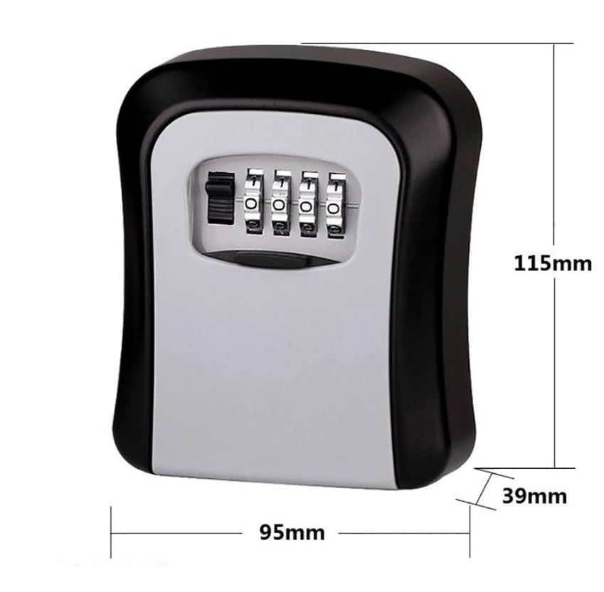 Cerradura Llave Caja Fuerte, Caja Fuerte de Pared con Llave combinada de aleación de Aluminio y Cubierta de protección Externa, Multicolor, 115 x 95 x 39 mm(Orange)