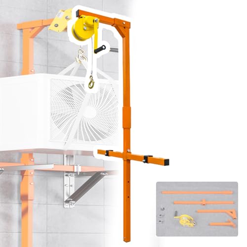 Grue de levage pour climatiseur pliable avec treuil manuel de levage