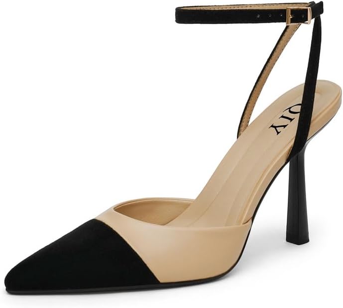 Closed Toe Ankle Strap Heels Women Pumps Pointed Toe Heeled Sandals for Women Stiletto Wedding Dress Shoes