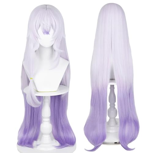 PWEINCY Parrucche per cosplay, lunghezza 95 cm, lilla, gioco di ruolo, Halloween, feste, capelli sintetici
