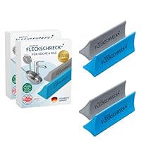 Rokitta's Fleckschreck - Der Original Schmutz-Radierer aus 'Die Höhle der Löwen' | Strahlende Oberflächen in Küchen und Bad, entfernt Schmutz, Kalk, Rost, Wasserflecken, Schmutz [2x 2er Set]