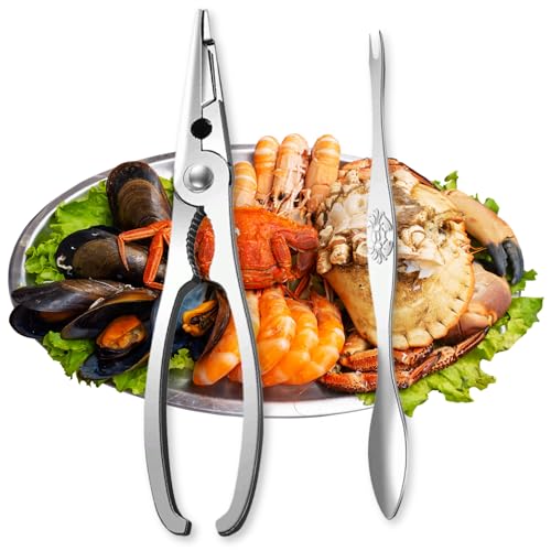 CHEFZOCO Pinza e forchetta per frutti di mare, utensili e attrezzi per frutto