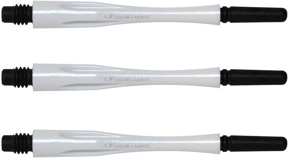 NineDartOut.us Fit Shaft Carbon White Pearl Hybrid 4 Pack (Spinning) (#7-38.5mm - Extra Long)