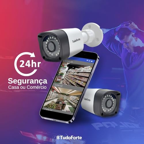 Câmera de Segurança Full HD 1080p 2MP Bullet 20 Metros Infravermelho Lente 2.8mm Tudo Forte