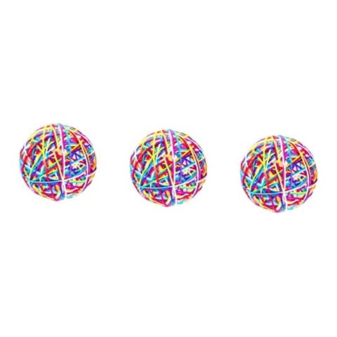 Mipcase 3pcs Indoor Catch Woolen Cats Chewing Ing Cat Yarn Interactive Ball Kittens Toys Play Pet Toy Color Scratch Random for Kitten Balls- Balls Colorful Exrecise and Cover