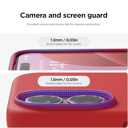 Image of SBMS Silicone Case for iPhone 17 6.3-Inch, Silky-Soft Touch Full-Body Protective Phone Case, Shockproof Back Cover for iPhone 17 (Red)