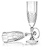 Laura Stein 4 Pack Disposable Crystal Style Flute Glasses with Stem