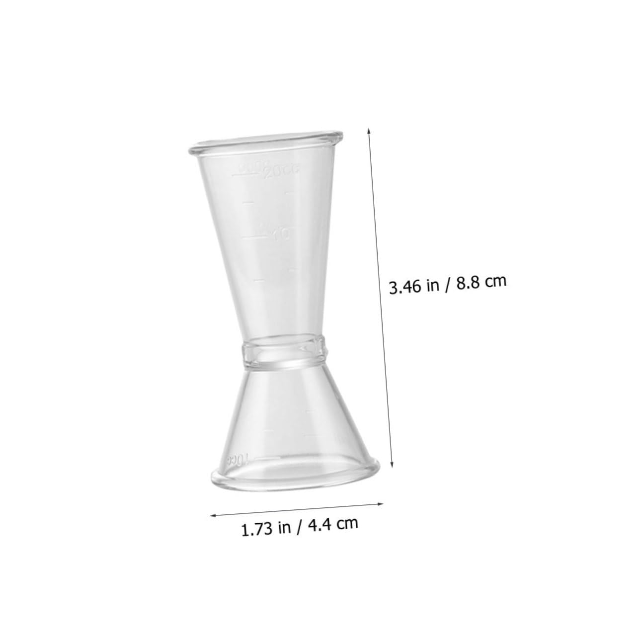 BEBEMOKO 6Pcs Double Sided Plastic Jigger Measure Cups Transparent Cocktail Measuring Tool for Accurate Alcohol Measurement for Bartending and Home Use