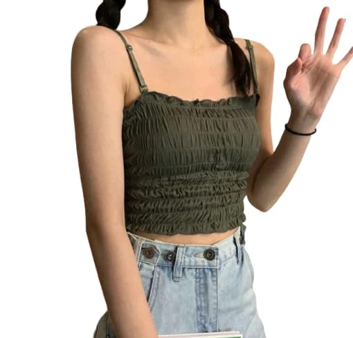 mistrend Women's & Girl's Slim Fit Padded Crush Tank-Tube Top Freesize, Inner Tube wear.-picture-25