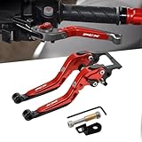 DOMOPAY For PCX125 PCX160 ABSバージョン2020-2023 2024に適合、パーキング機能付きブレーキレバー、ハンドブレーキ、調整可能なハンドル、折りたたみ式ハンドル、特別に改造されたブレーキホーン (赤赤黒) [並行輸入品]