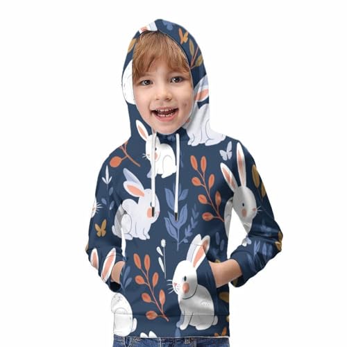 Sweat à capuche lapin 3D pour ado fille et garçon de 9 à 11 ans
