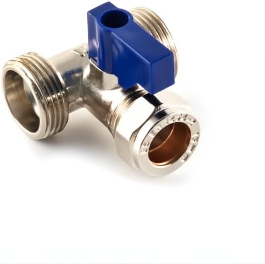 JD Brands Dual Appliance Valve - 3/4" x 3/4" x 15mm BSP Compression - Double Washing Machine Connector - 15mm Cold Water Supply Distributor for Dishwasher and Washing Machine